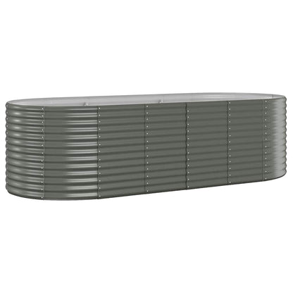 Garden Raised Bed Galvanised Steel Depth 100 cm Grey 249 cm