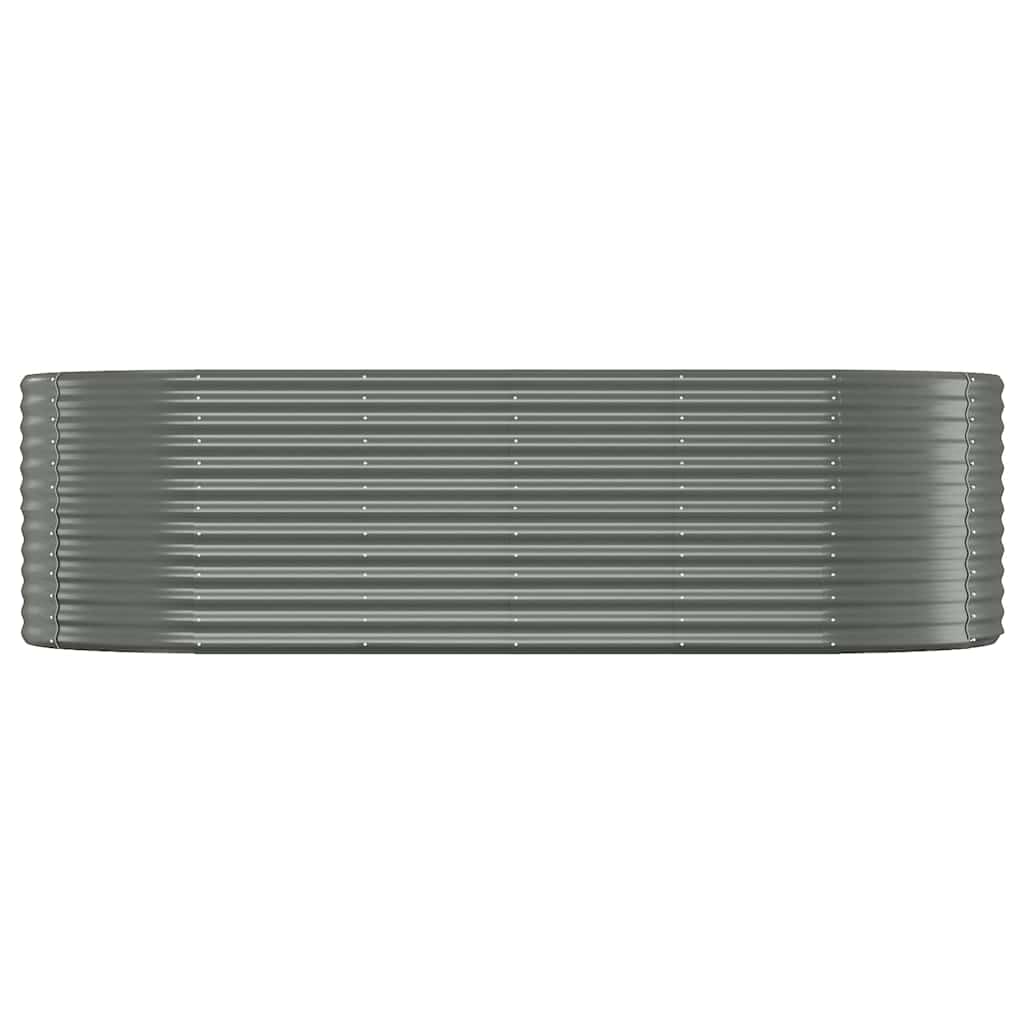Garden Raised Bed Galvanised Steel Depth 100 cm Grey 249 cm