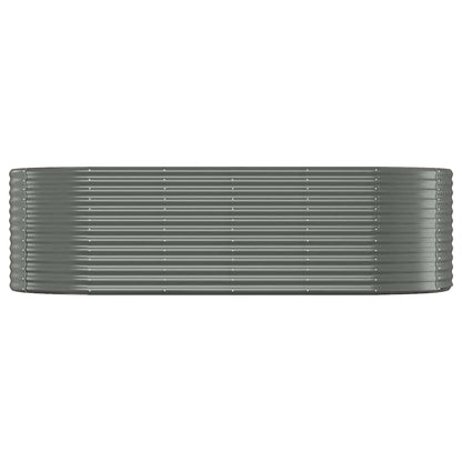 Garden Raised Bed Galvanised Steel Depth 100 cm Grey 249 cm