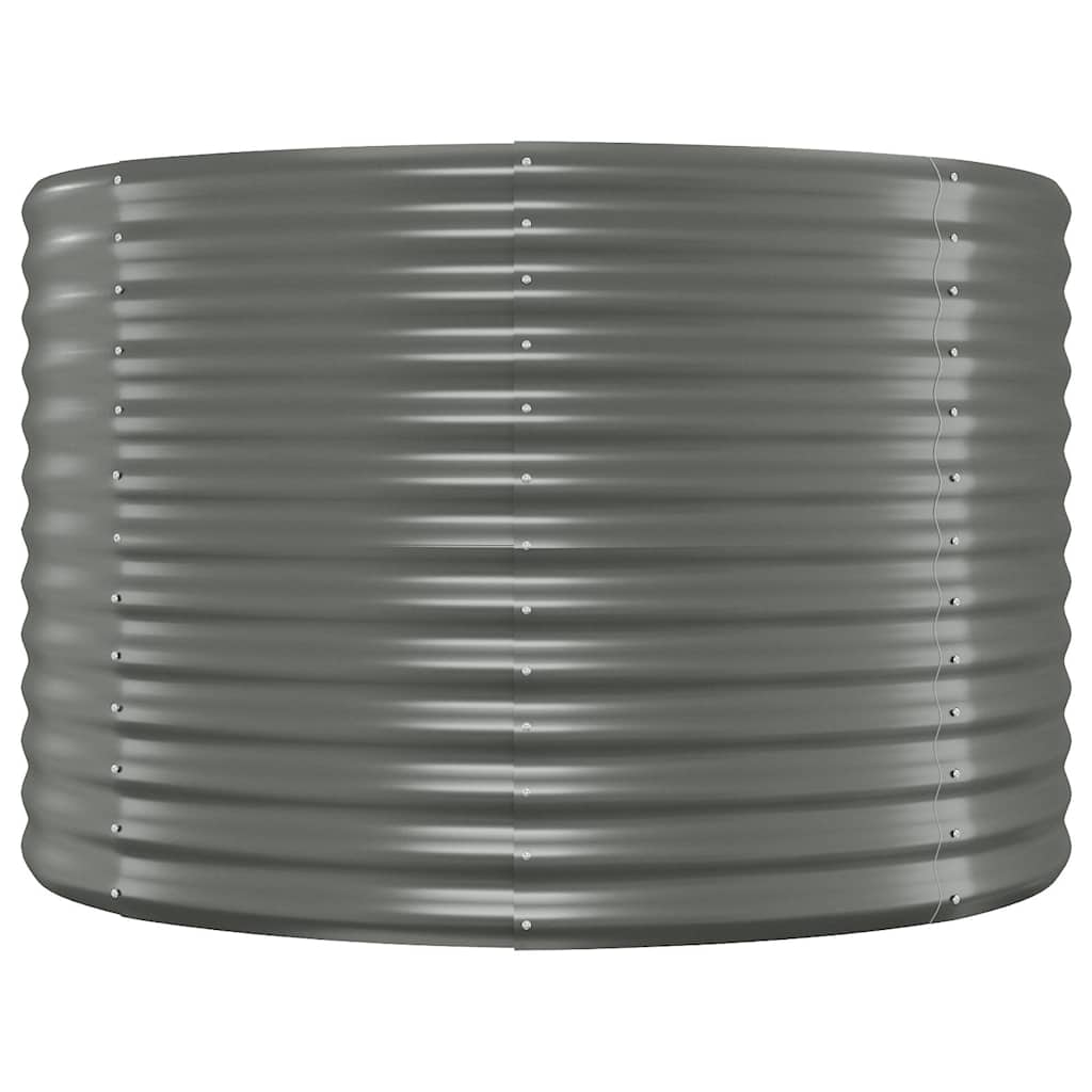 Garden Raised Bed Galvanised Steel Depth 100 cm Grey 249 cm