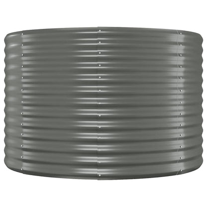 Garden Raised Bed Galvanised Steel Depth 100 cm Grey 249 cm