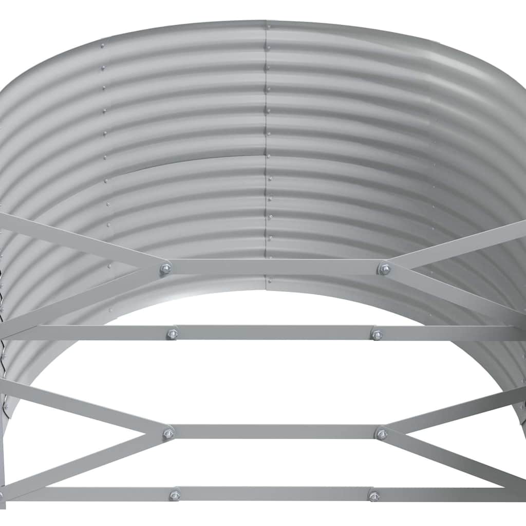 Garden Raised Bed Galvanised Steel Depth 100 cm Grey 249 cm
