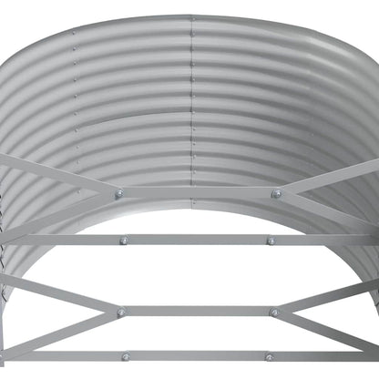 Garden Raised Bed Galvanised Steel Depth 100 cm Grey 249 cm