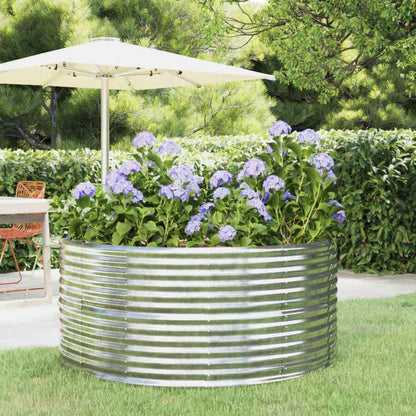 Garden Raised Bed Galvanised Steel Depth 140 cm Silver 140 cm