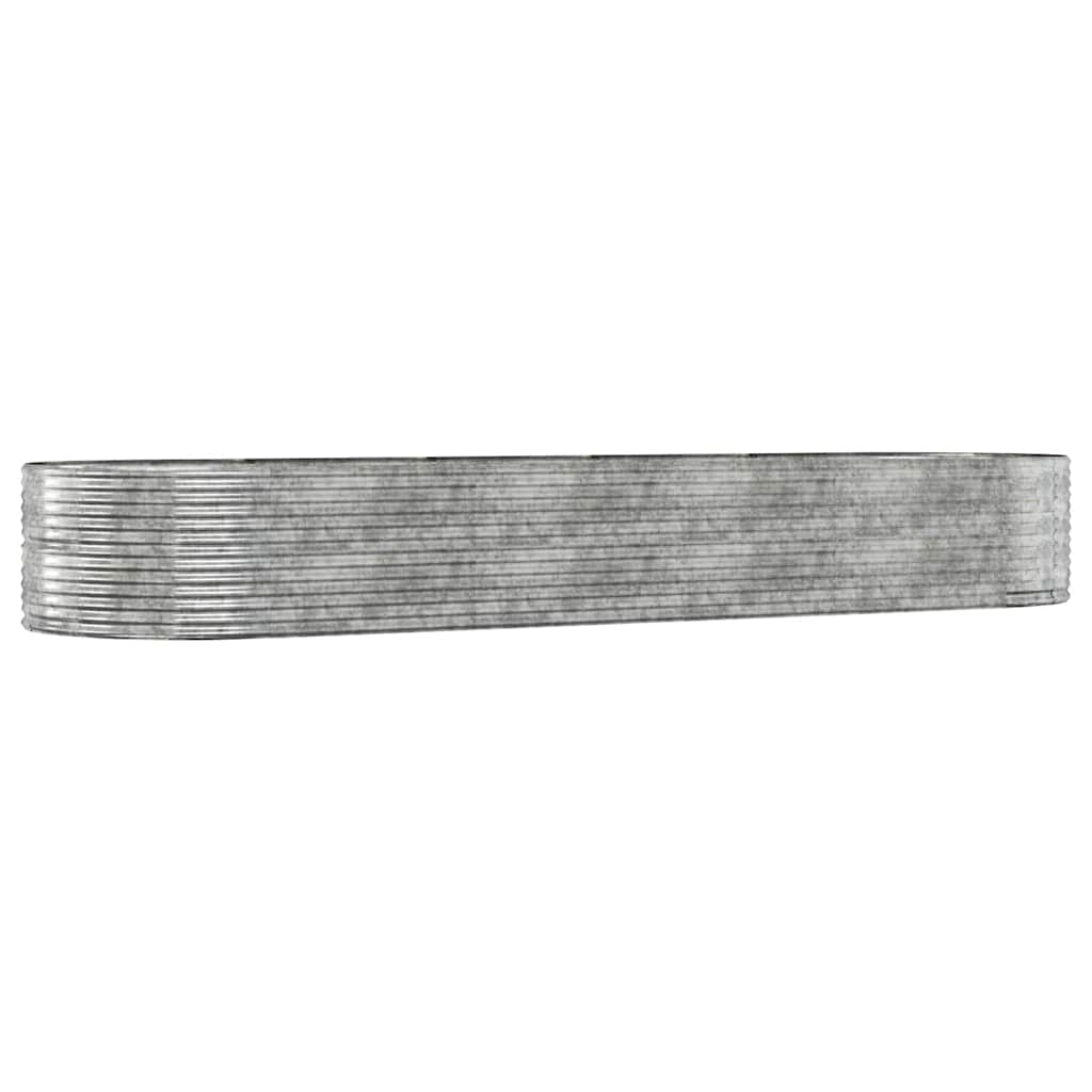 Garden Raised Bed Galvanised Steel Depth 140 cm Silver 447 cm