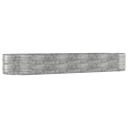 Garden Raised Bed Galvanised Steel Depth 140 cm Silver 447 cm