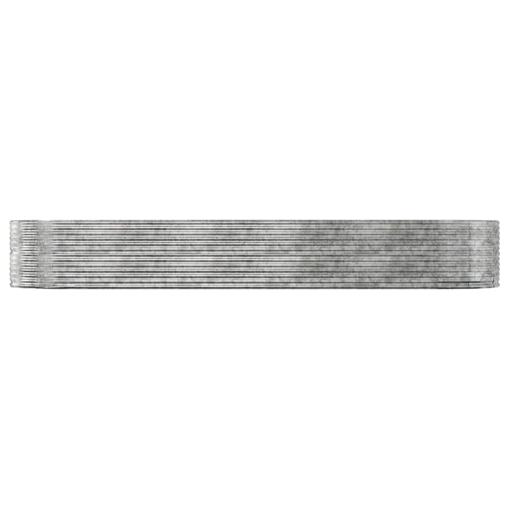 Garden Raised Bed Galvanised Steel Depth 140 cm Silver 447 cm