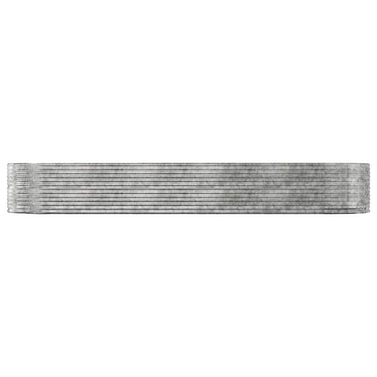 Garden Raised Bed Galvanised Steel Depth 140 cm Silver 447 cm