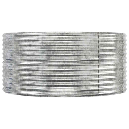 Garden Raised Bed Galvanised Steel Depth 140 cm Silver 447 cm