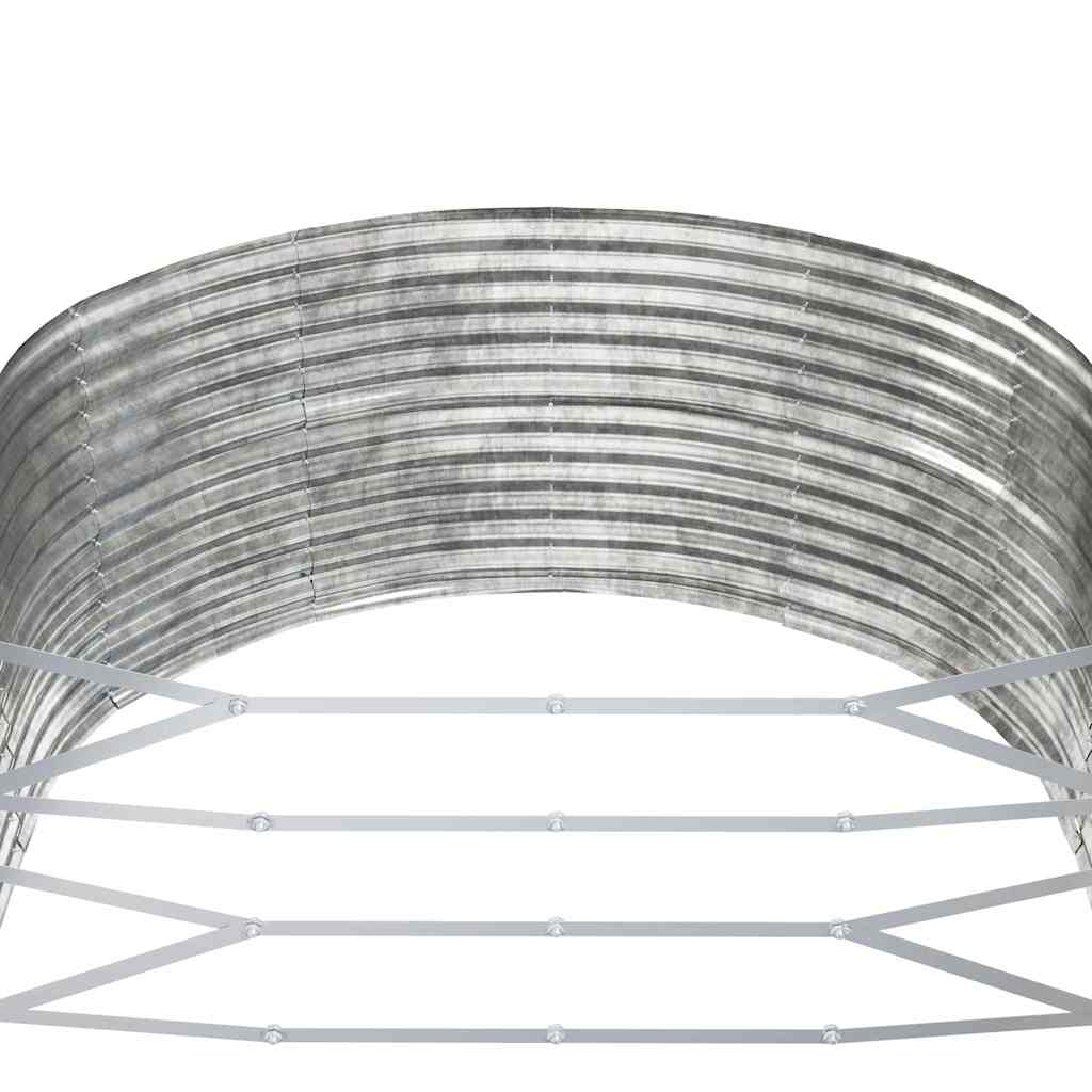 Garden Raised Bed Galvanised Steel Depth 140 cm Silver 447 cm