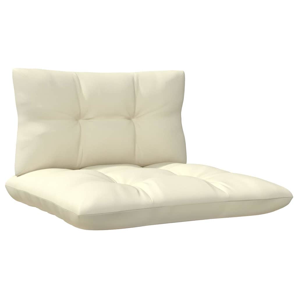 vidaXL 8 Piece Garden Lounge Set with Cream Cushions Pinewood 4