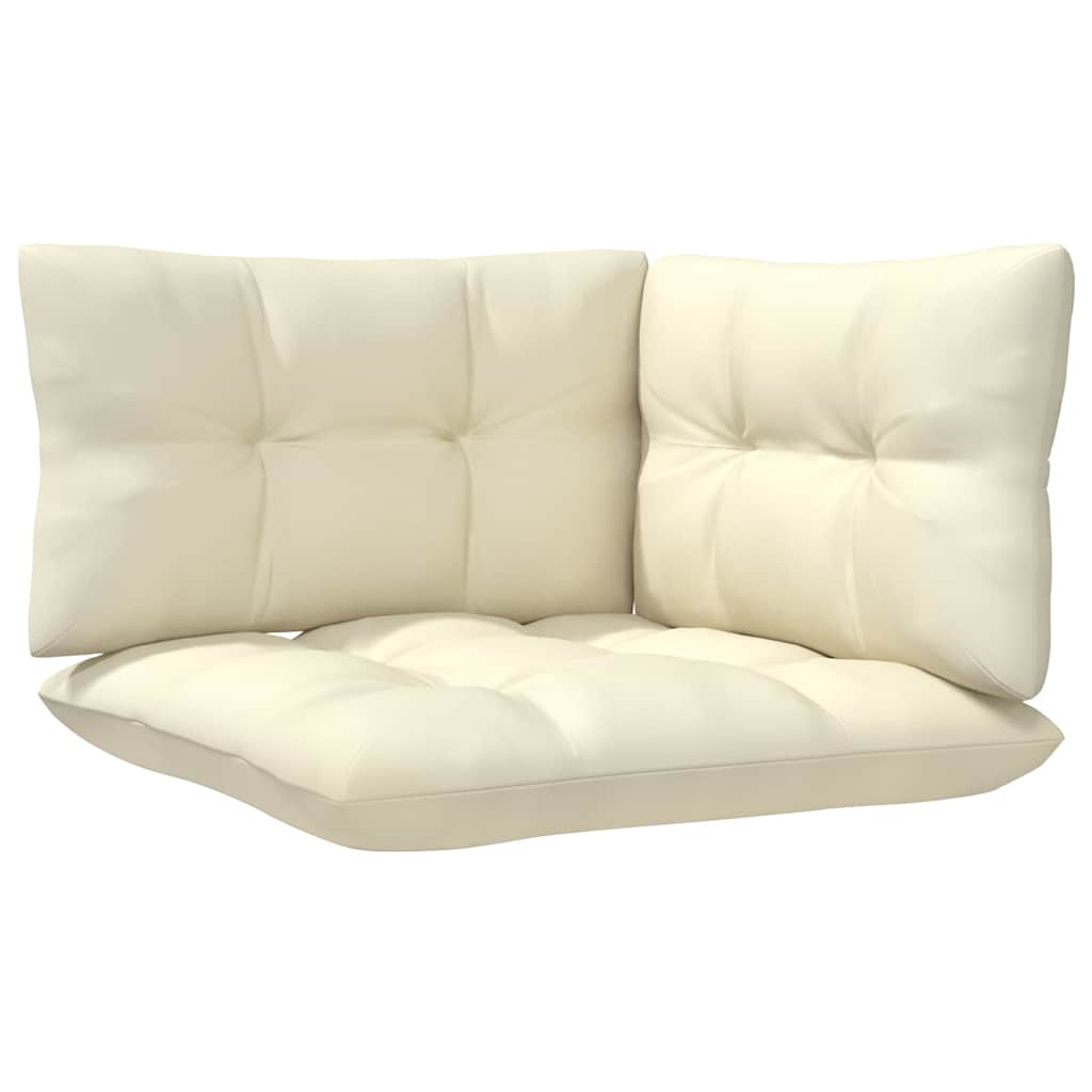 vidaXL 8 Piece Garden Lounge Set with Cream Cushions Pinewood 4