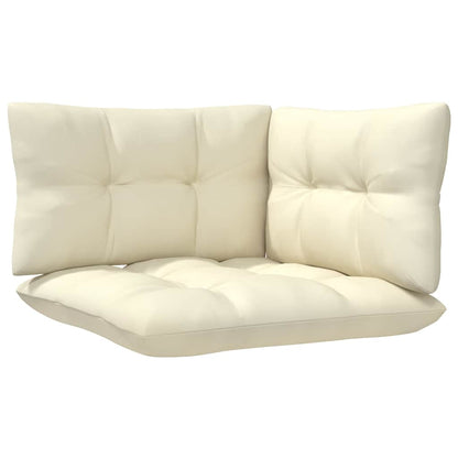 vidaXL 8 Piece Garden Lounge Set with Cream Cushions Pinewood 4
