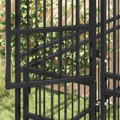 vidaXL Outdoor Dog Kennel with Roof Steel 5,53 m² 3
