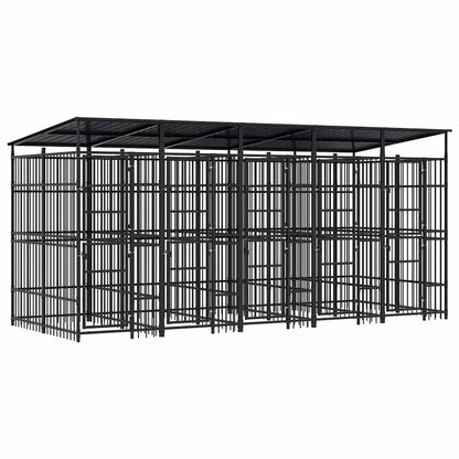Outdoor Dog Kennel Steel 1,84 m² 480 x 192 x 200 cm