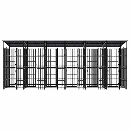 vidaXL Outdoor Dog Kennel with Roof Steel 11,06 m² 5