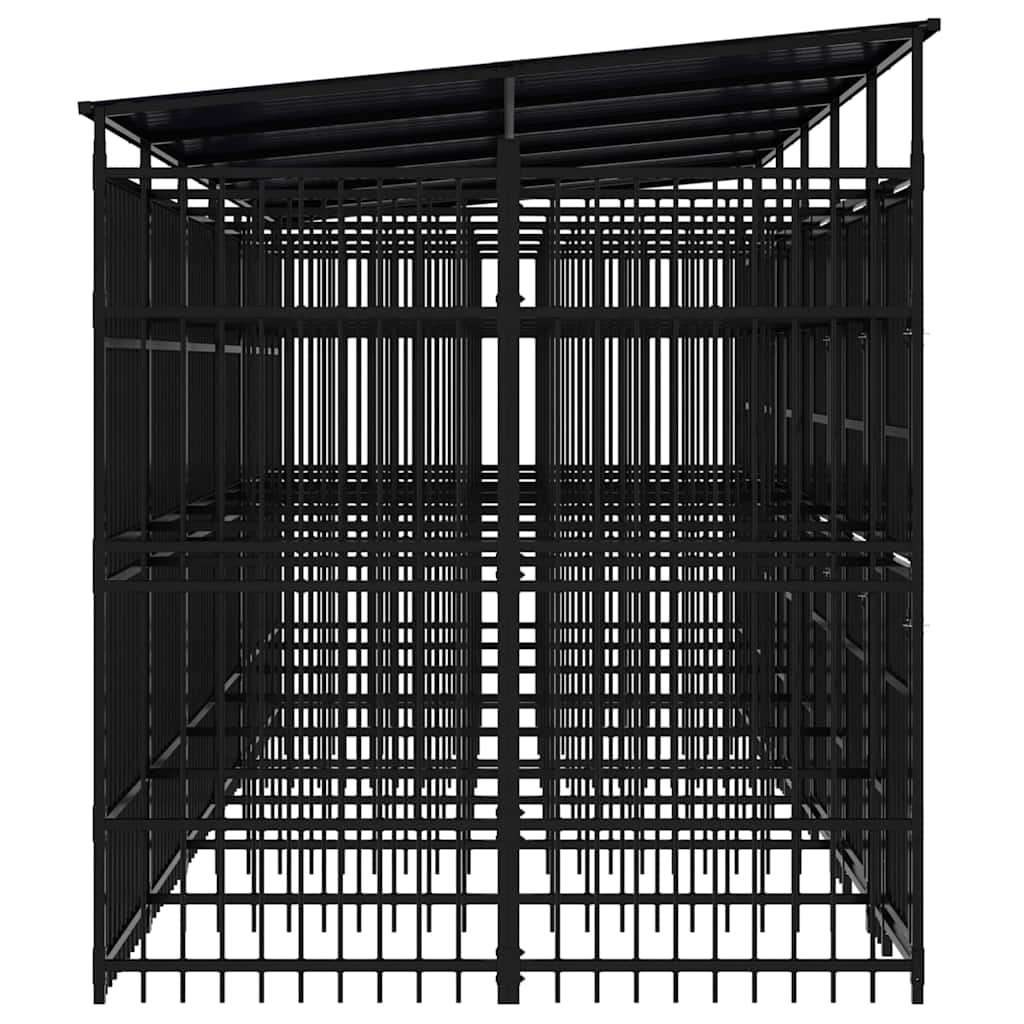 vidaXL Outdoor Dog Kennel with Roof Steel 11,06 m² 6