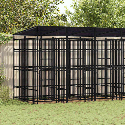 Outdoor Dog Kennel Steel 1,84 m² 576 x 192 x 200 cm