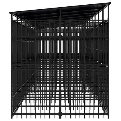 vidaXL Outdoor Dog Kennel with Roof Steel 16,59 m² 6