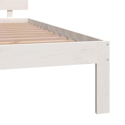 Bed Frame without Mattress Solid Wood Pine White 200 cm