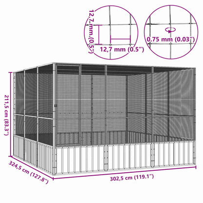 vidaXL Bird Cage | Anthracite | Galvanised Steel | Large | Bird Cage 6