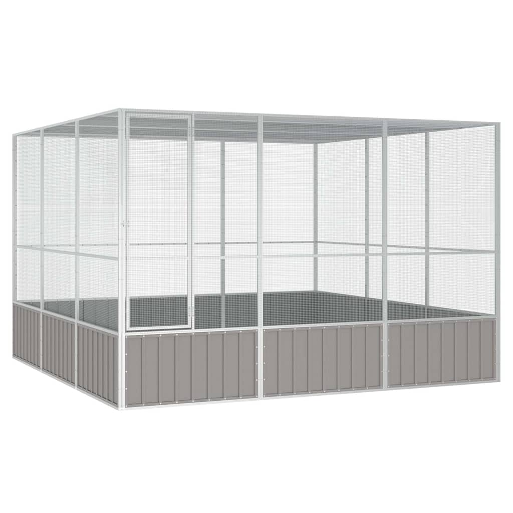 vidaXL Bird Cage Grey 302,5x324,5x211,5 cm Galvanised Steel 1