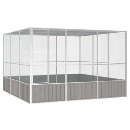 vidaXL Bird Cage Grey 302,5x324,5x211,5 cm Galvanised Steel 1