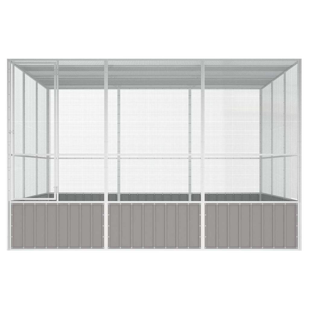 vidaXL Bird Cage Grey 302,5x324,5x211,5 cm Galvanised Steel 2