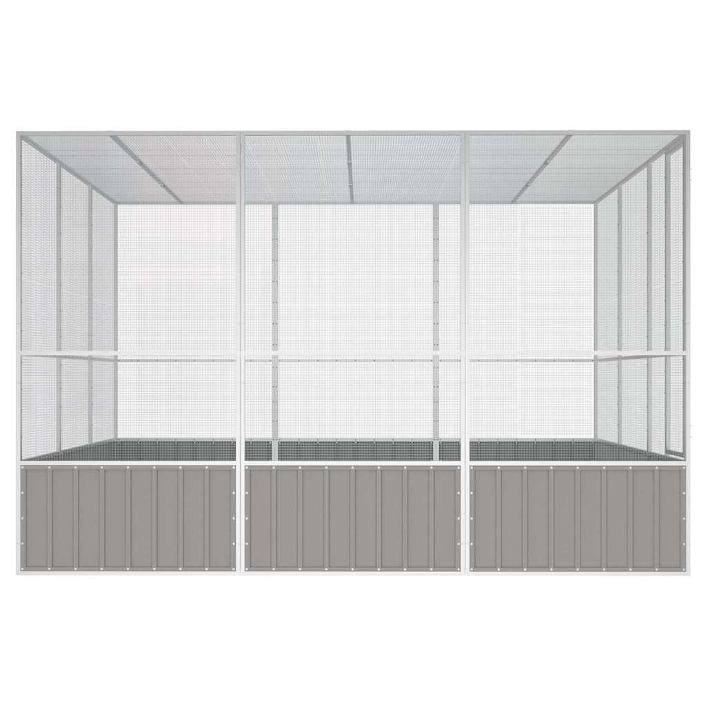 vidaXL Bird Cage Grey 302,5x324,5x211,5 cm Galvanised Steel 3