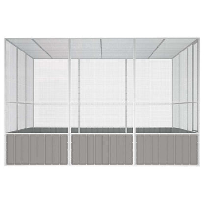 vidaXL Bird Cage Grey 302,5x324,5x211,5 cm Galvanised Steel 3