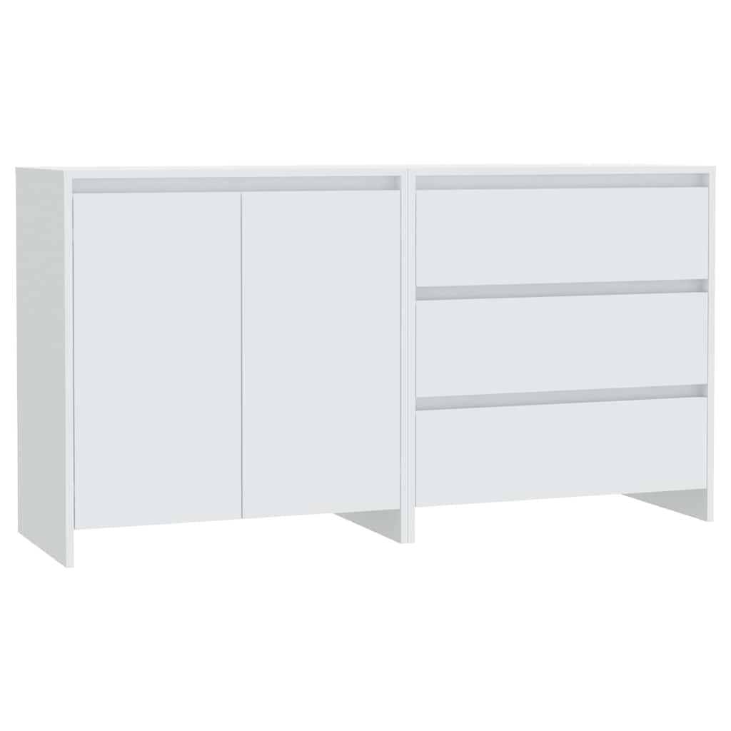 2 Piece Sideboard Engineered Wood White