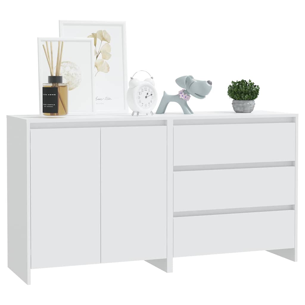 2 Piece Sideboard Engineered Wood White