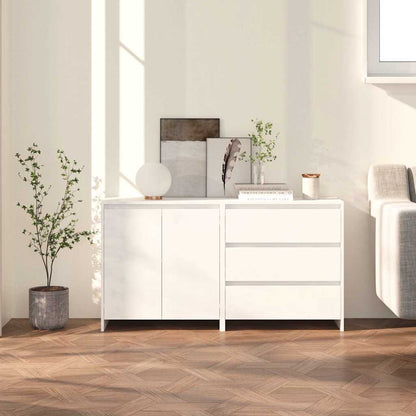 2 Piece Sideboard Engineered Wood White