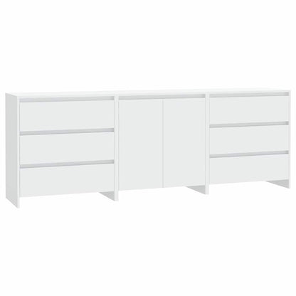 3 Piece Sideboard Engineered Wood White