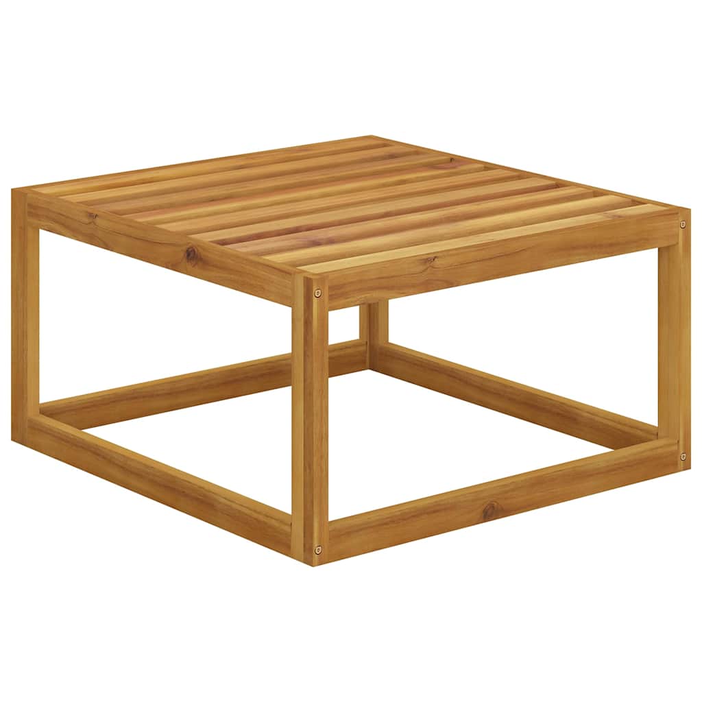 5 Piece Garden Lounge Set with Cushions Solid Wood Acacia 2x corner + middle + footrest + table Cream