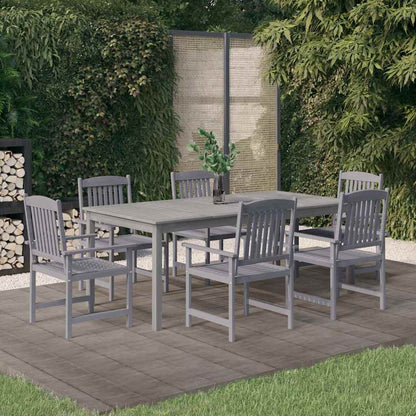 vidaXL 7 Piece Garden Dining Set Solid Wood Acacia Grey 1