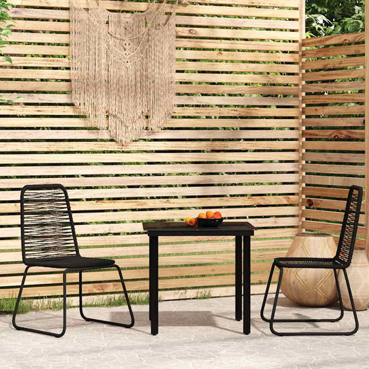 5 Piece Garden Dining Set Black 80 cm table length 2