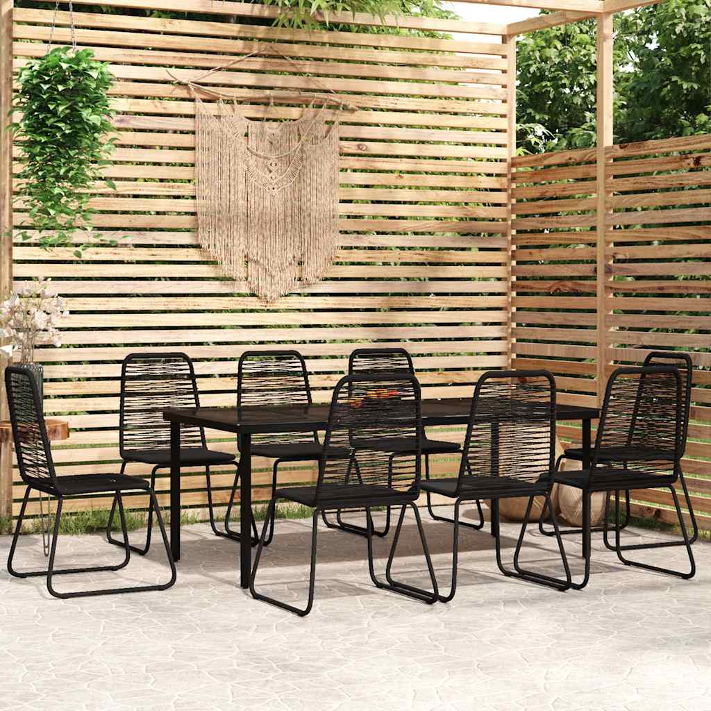 vidaXL 9 Piece Garden Dining Set Black 1