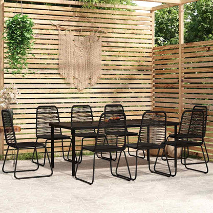 vidaXL 9 Piece Garden Dining Set Black 1