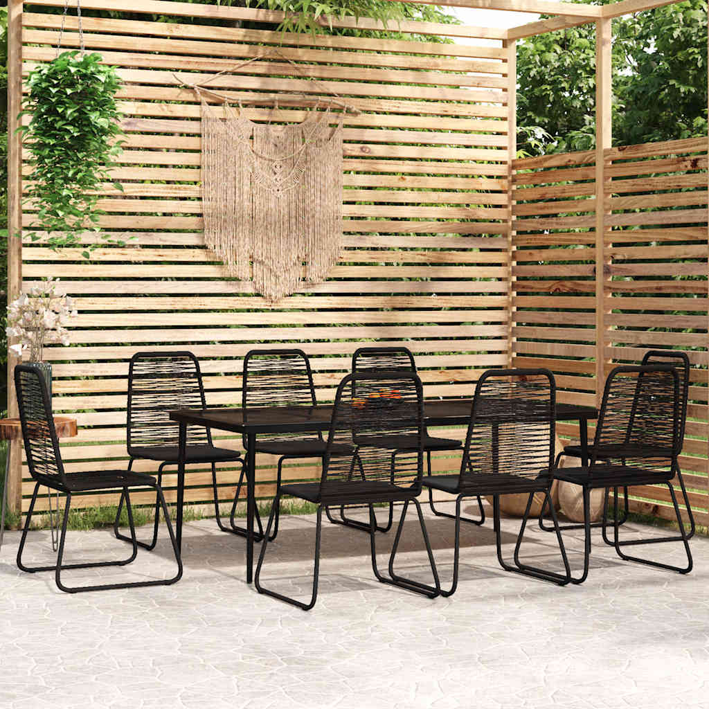 vidaXL 9 Piece Garden Dining Set Black 1