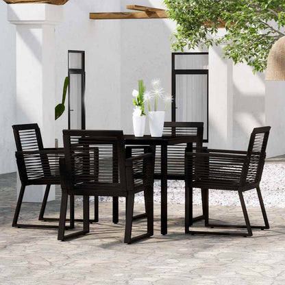 vidaXL 5 Piece Garden Dining Set Black