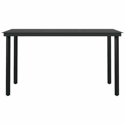 vidaXL 7 Piece Garden Dining Set Black 6