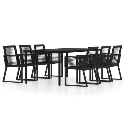vidaXL 7 Piece Garden Dining Set Black 2