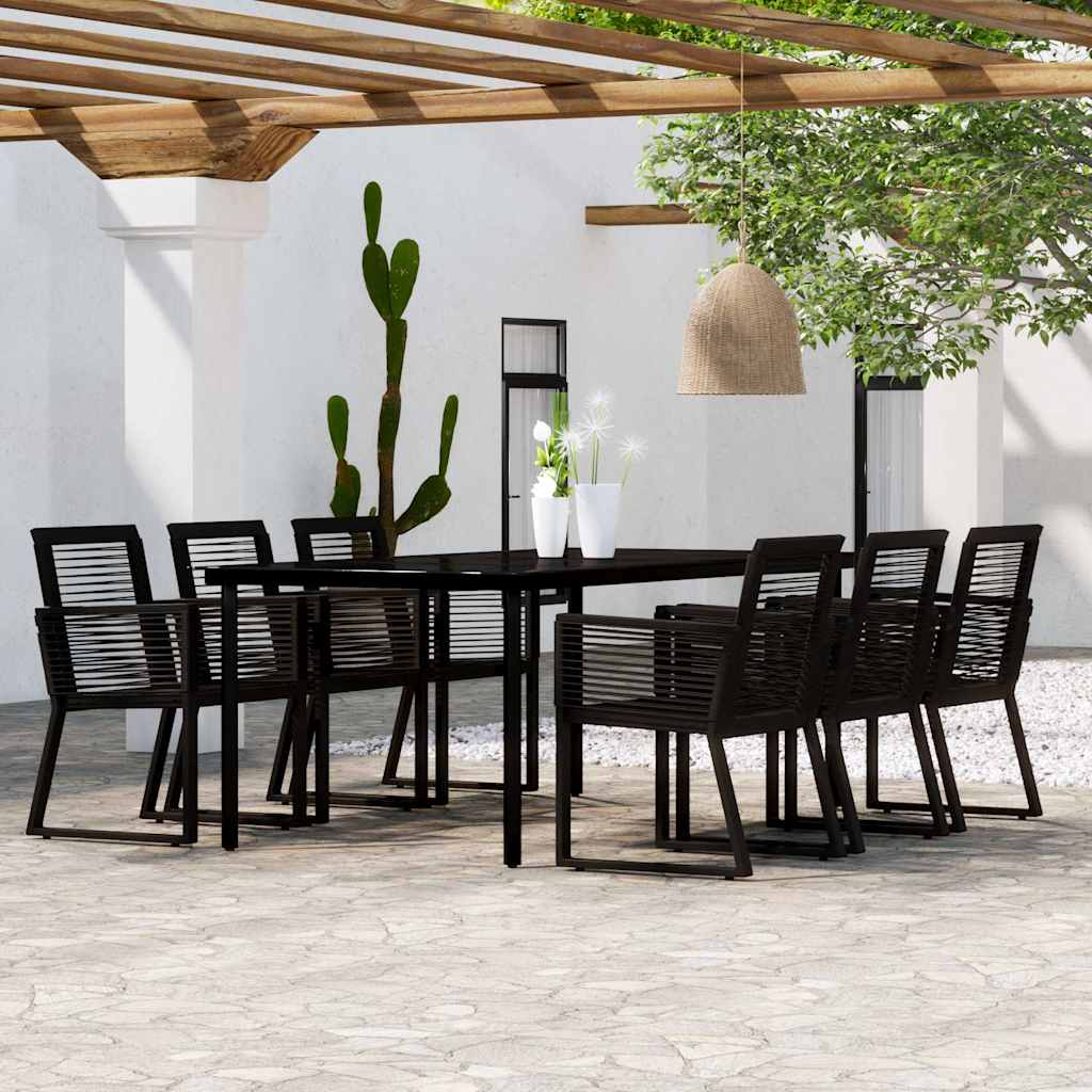 vidaXL 7 Piece Garden Dining Set Black 1