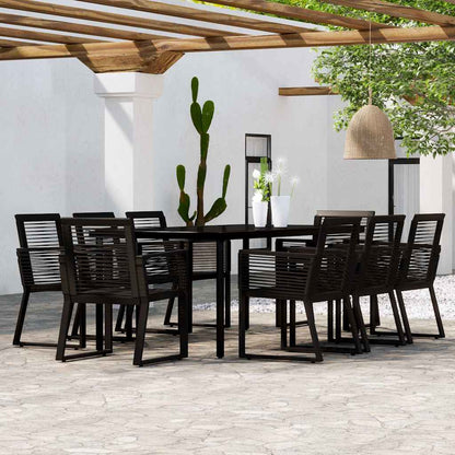 vidaXL 9 Piece Garden Dining Set Black 1