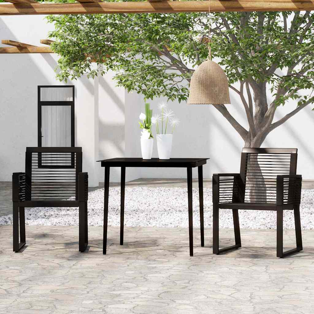 vidaXL 5 Piece Garden Dining Set Black