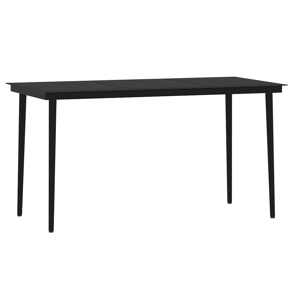 vidaXL 7 Piece Garden Dining Set Black 5