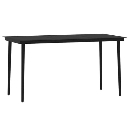 vidaXL 7 Piece Garden Dining Set Black 5