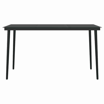 vidaXL 7 Piece Garden Dining Set Black 6