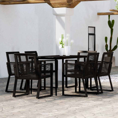 vidaXL 7 Piece Garden Dining Set Black 1